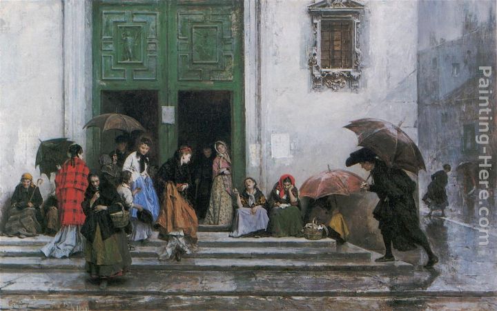 Coming out of Church painting - Raimundo de Madrazo y Garreta Coming out of Church art painting